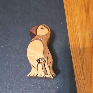 Wooden Penguin Trinket Box